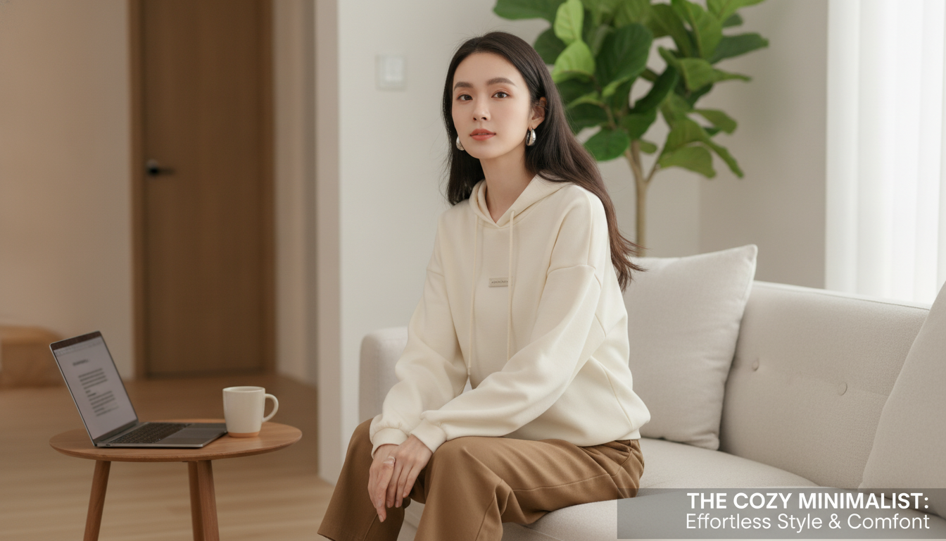 Cozy Embroidered Cotton Hoodie for Women: Soft & Chic